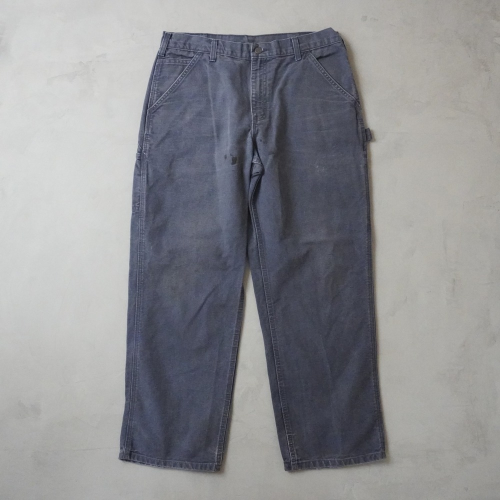 Vintage Carhartt Carpenter Canvas Work Pants 34x30 Mens Blue Dungaree Fit Duck